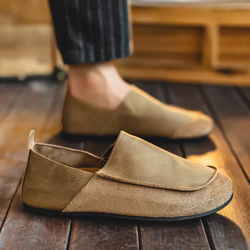 Earth Suede & Leather Slip-Ons