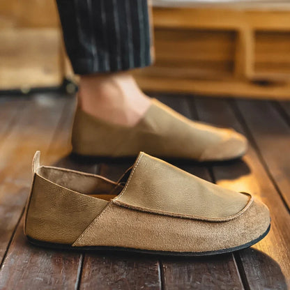 Earth Suede & Leather Slip-Ons