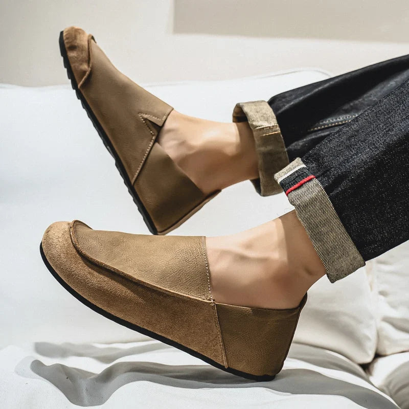 Earth Suede & Leather Slip-Ons