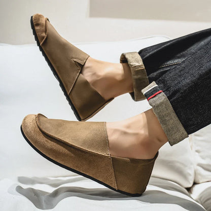 Earth Suede & Leather Slip-Ons