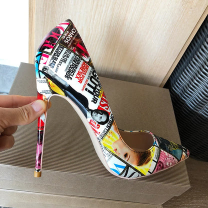 Retro Magazine Stiletto Pumps