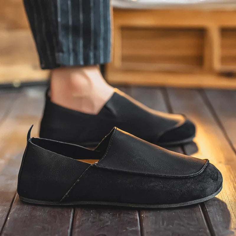 Earth Suede & Leather Slip-Ons