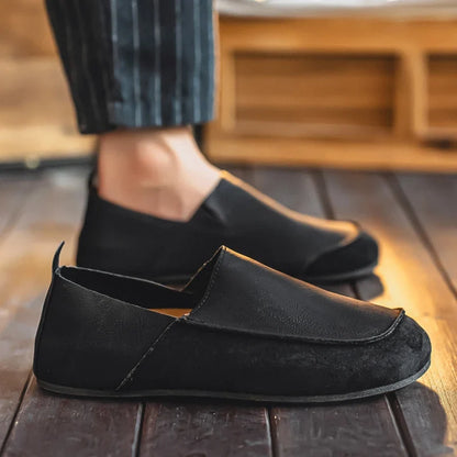 Earth Suede & Leather Slip-Ons