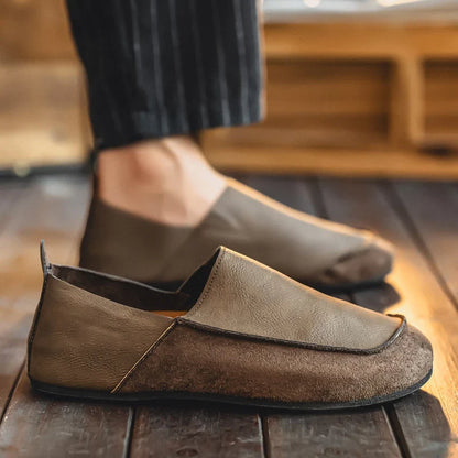 Earth Suede & Leather Slip-Ons