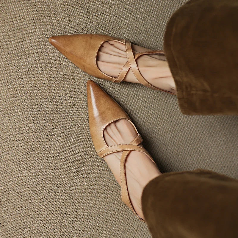 Aura Genuine Leather Mules
