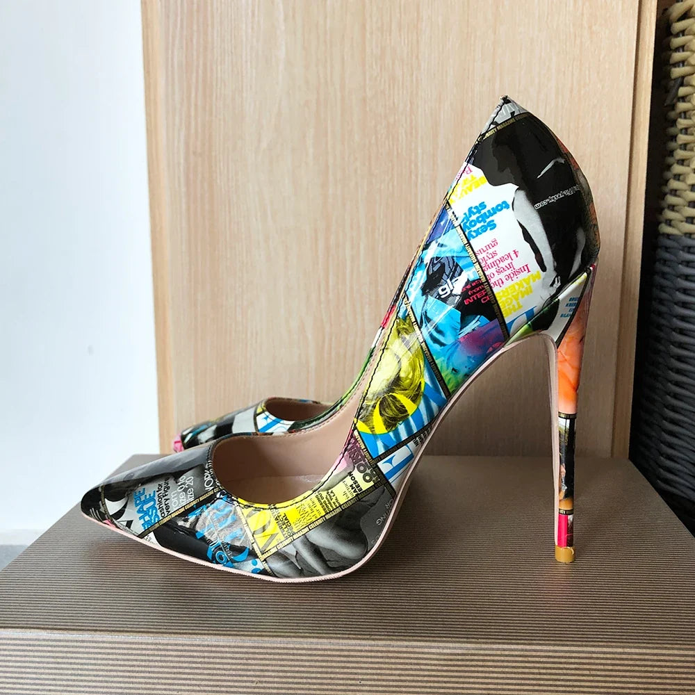 Retro Magazine Stiletto Pumps