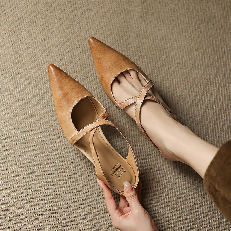 Aura Genuine Leather Mules