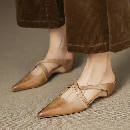 Aura Genuine Leather Mules