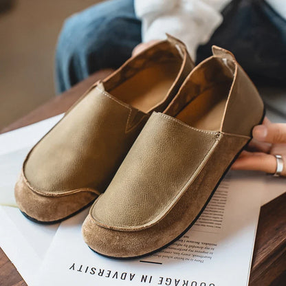Earth Suede & Leather Slip-Ons