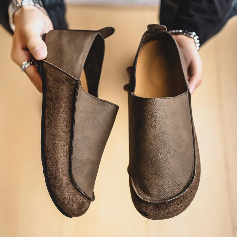Earth Suede & Leather Slip-Ons