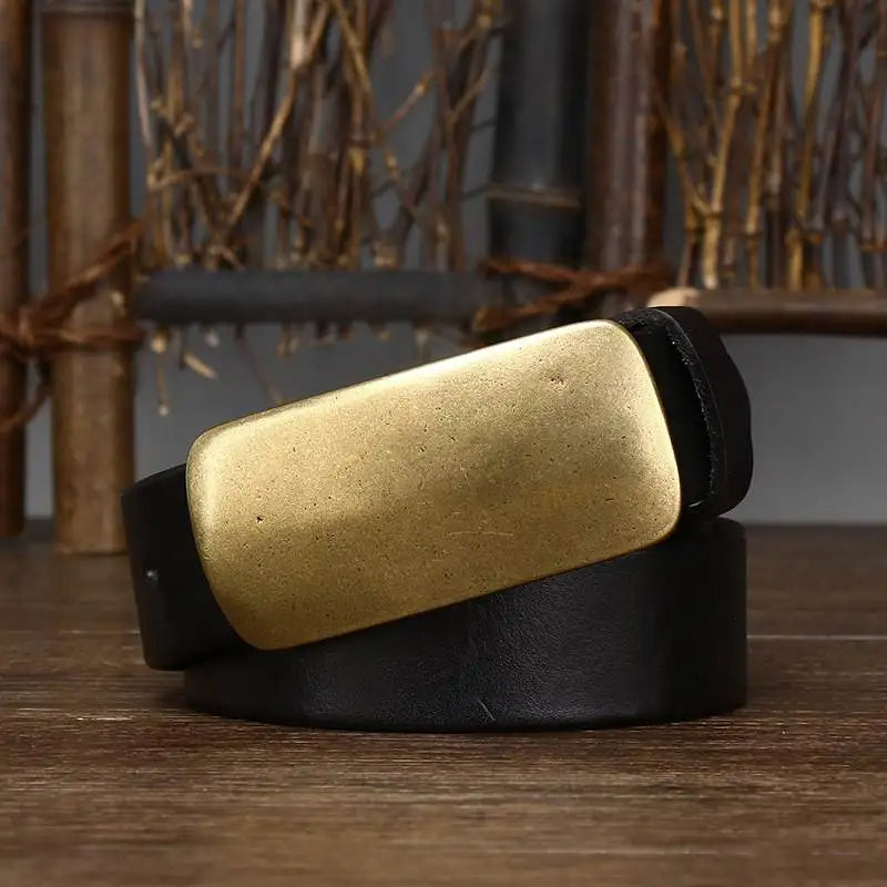 Manor Brass Buckle Leather Belt