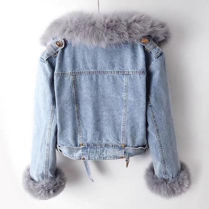 Mizzo Detachable Faux Fur Lined Denim Jacket
