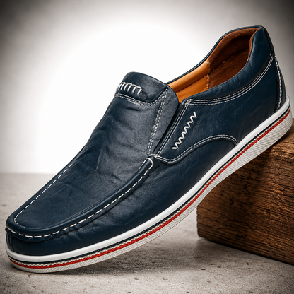 Tommy Grey Leather Loafers
