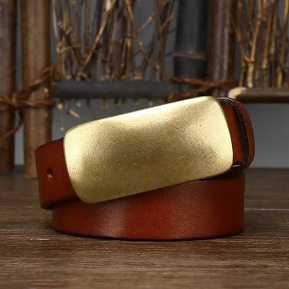 Manor Brass Buckle Leather Belt