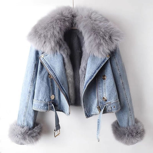 Mizzo Detachable Faux Fur Lined Denim Jacket