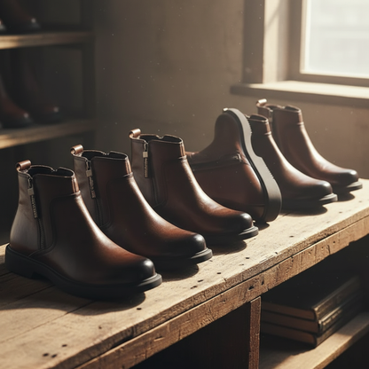 Leather Wood Dress Boots