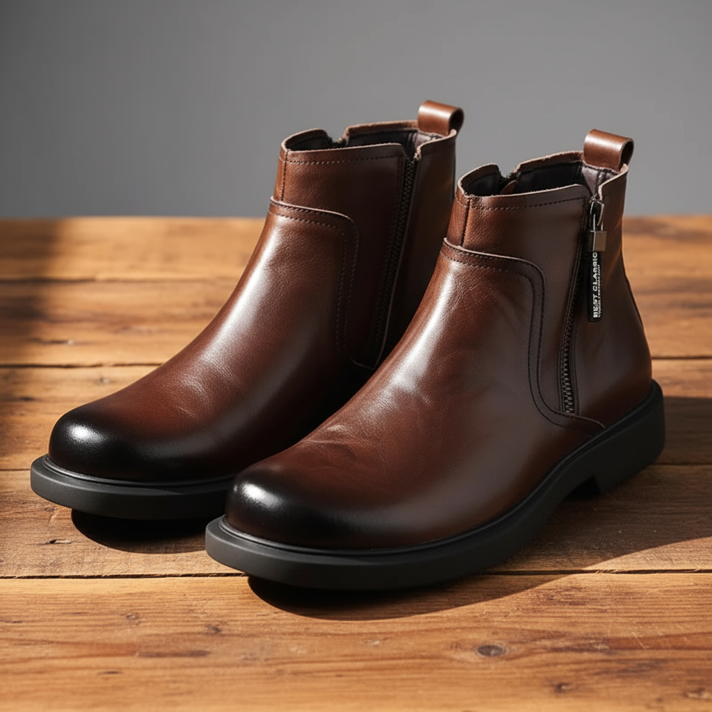 Leather Wood Dress Boots
