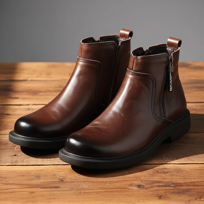 Leather Wood Dress Boots