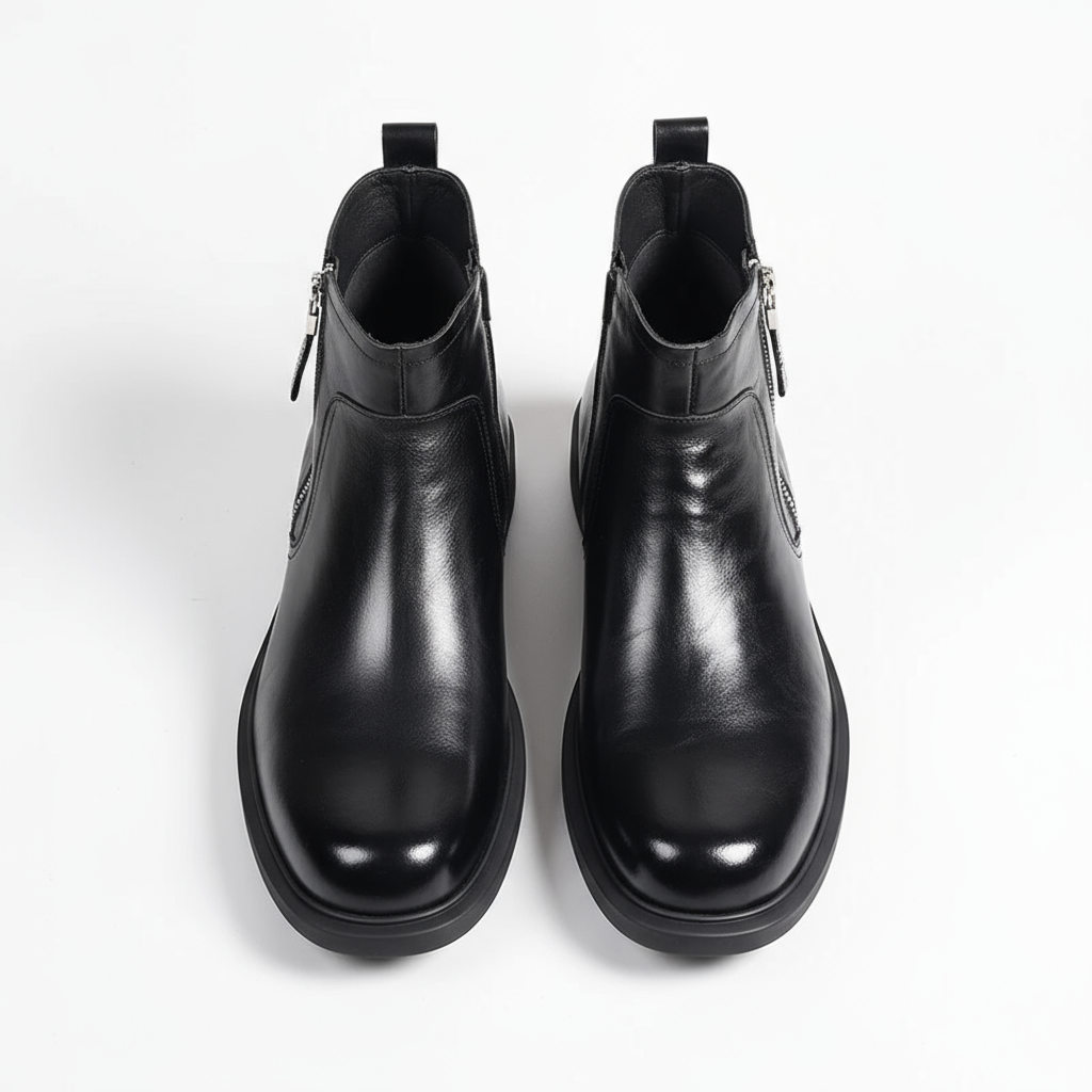 Leather Wood Dress Boots