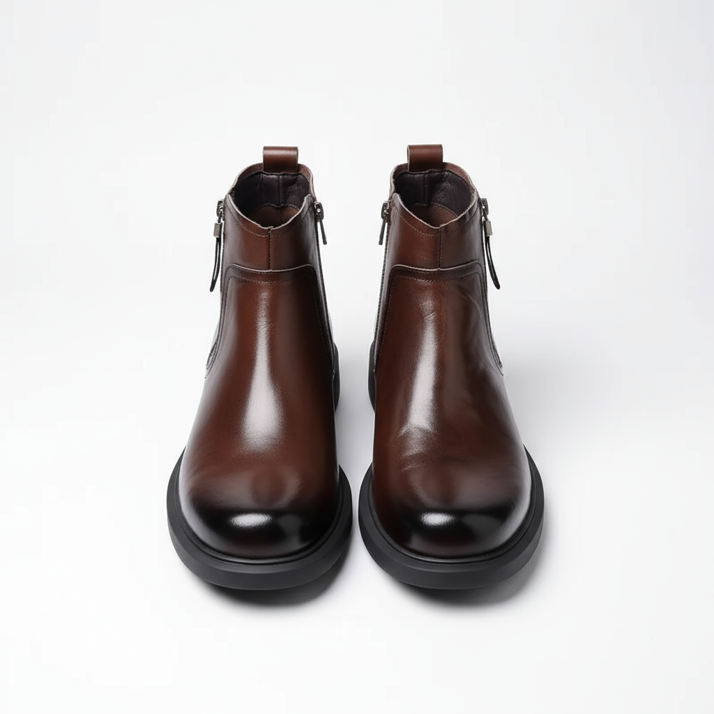 Leather Wood Dress Boots