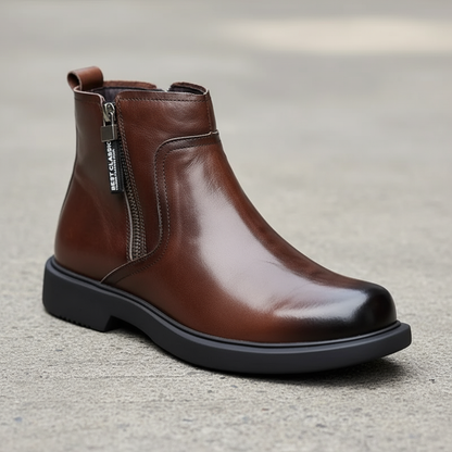 Leather Wood Dress Boots