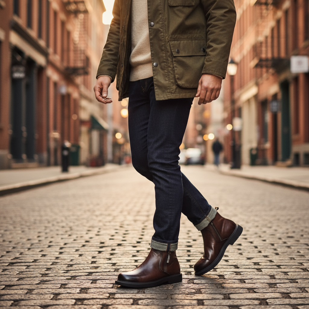 Leather Wood Dress Boots