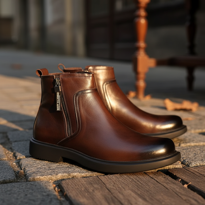Leather Wood Dress Boots