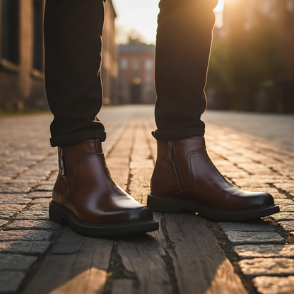 Leather Wood Dress Boots
