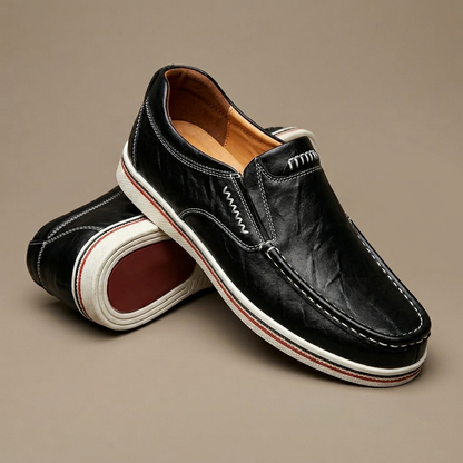 Tommy Grey Leather Loafers