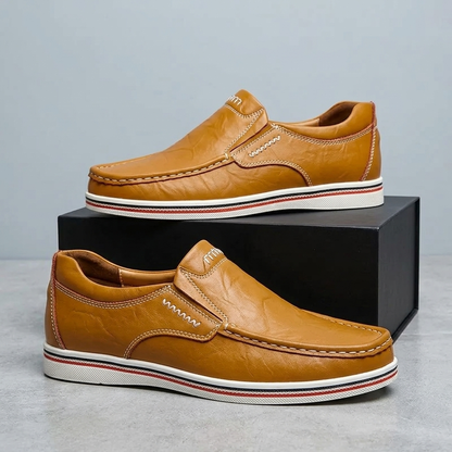 Tommy Grey Leather Loafers