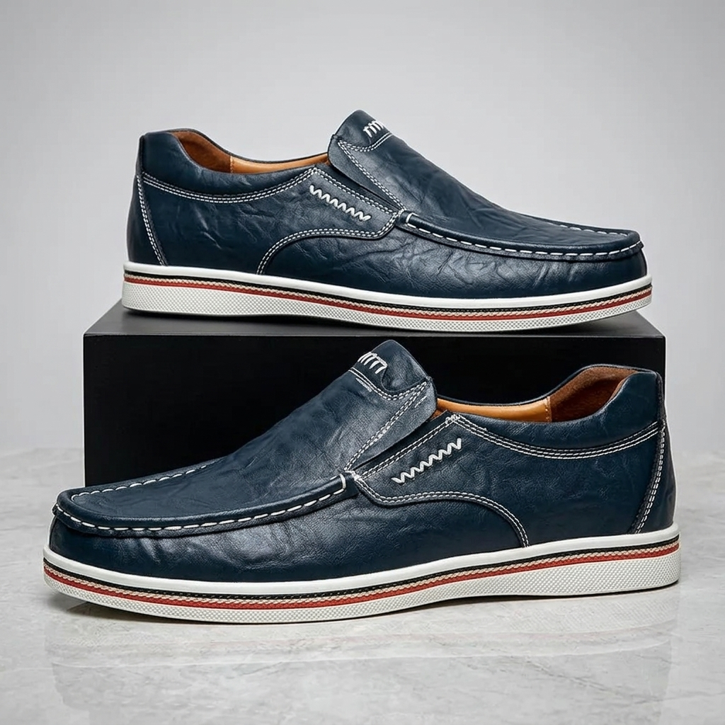 Tommy Grey Leather Loafers