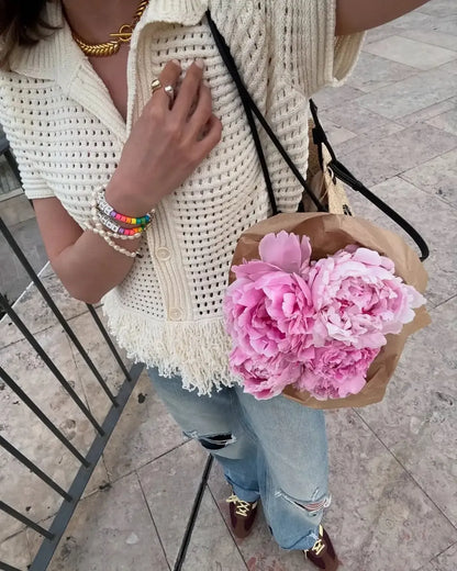 Camilia Crochet Fringe Shirt & Skirt Set