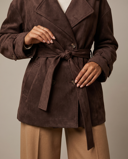 Stellar Suede Belted Jacket